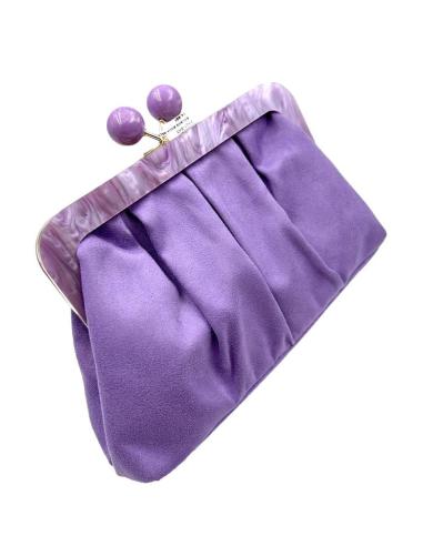BOLSOS BODA MALVA LILAS CON CIERRE VINTAGE DE DOBLE BOLITA