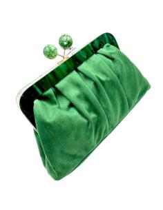 BOLSOS BODA VERDES ESMERALDA CON CIERRE VINTAGE DE DOBLE BOLITA