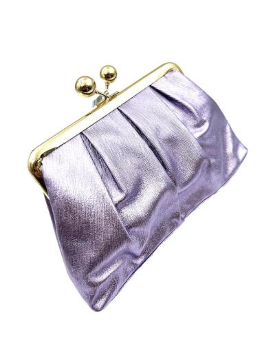 BOLSOS BODA MALVAS LILA METALIZADOS CIERRE VINTAGE EN DORADO