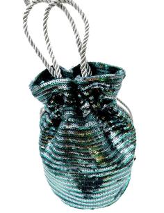 BOLSOS DE FIESTA VERDES LIMOSNERA CON LENTEJUELAS ESTILO OCHENTERO PARA BODAS