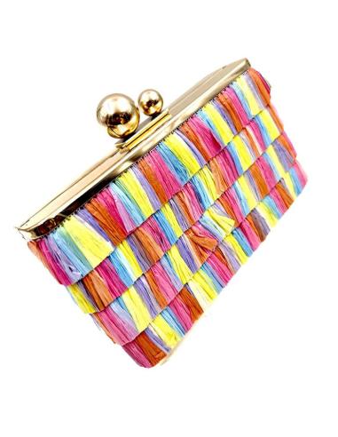 BOLSOS DE VERANO EN RAFIA CON FLECOS COLORIDOS IDEAL BODAS EN LA PLAYA Y BAUTIZOS