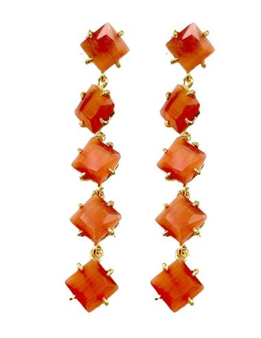 PENDIENTES LARGOS DE PIEDRA EN DIFERENTES COLORES A ELEGIR