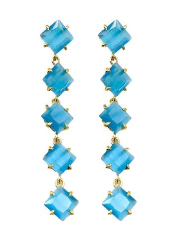 PENDIENTES LARGOS DE PIEDRA EN...