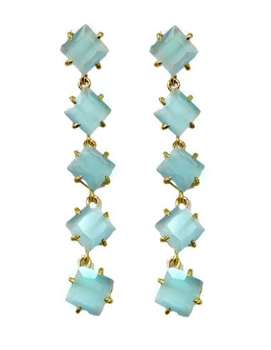 PENDIENTES LARGOS DE PIEDRA EN...