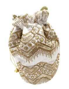 BOLSOS INVITADA BLANCOS Y DORADOS BOMBONERAS BODAS