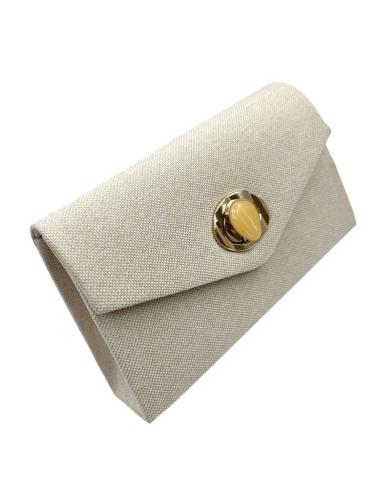 BOLSOS BEIGE HUESO DE FIESTA PARA BODAS EN VERANO ORIGINAL CIERRE PIEDRA