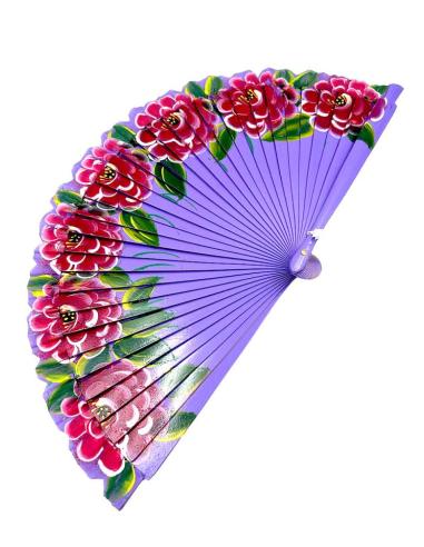 ABANICOS MORADOS CON VISTOSAS FLORES