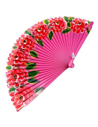 ABANICOS BUGAMBILIAS CON BELLAS FLORES EN CEREZA