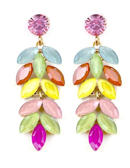 PENDIENTES FIESTA MULTICOLOR CON HOJITAS