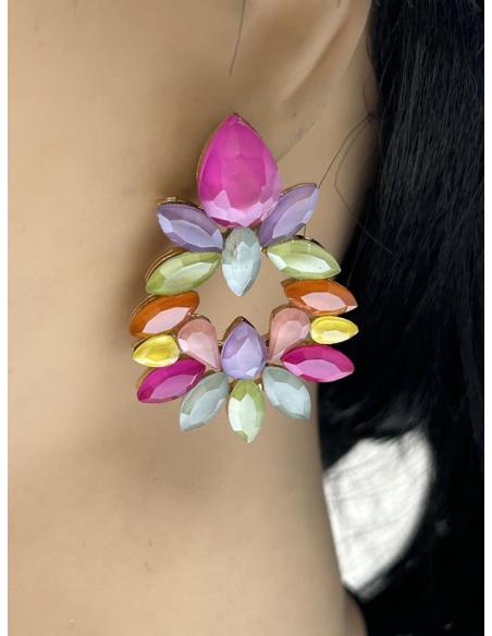 PENDIENTES MULTICOLOR EXPLOSION DE COLOR PARA INVITADAS DE BODAS