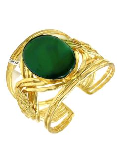 Imagen del producto ESPECTACULAR BRAZALETE DORADO Y VERDE JADE