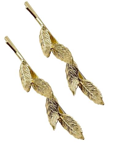 HORQUILLAS DORADAS DE FIESTA PAREJA CON HOJITAS DELICADAS