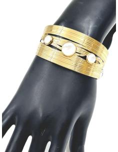 PULSERAS ANCHAS DORADAS Y BLANCAS PARA INVITADAS 2
