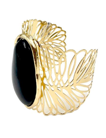 PULSERAS DORADAS Y NEGRAS ANCHAS PARA BODAS Y EVENTOS