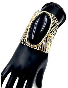 PULSERAS DORADAS Y NEGRAS ANCHAS PARA BODAS Y EVENTOS 2