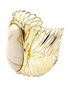 Imagen del producto PULSERAS DORADAS Y BLANCAS ANCHAS PARA BODAS Y EVENTOS