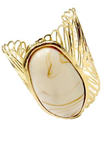 PULSERAS DORADAS Y BLANCAS ANCHAS PARA BODAS Y EVENTOS