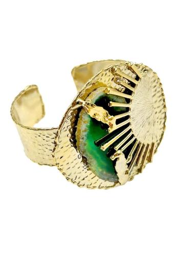 DORADOS BRAZALETES DE PIEDRAS VERDES DE DISEÑO ESTRELLADO PARA BODAS