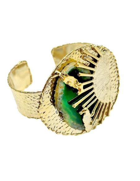 DORADOS BRAZALETES DE PIEDRAS VERDES DE DISEÑO ESTRELLADO PARA BODAS