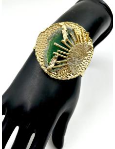 DORADOS BRAZALETES DE PIEDRAS VERDES DE DISEÑO ESTRELLADO PARA BODAS 2