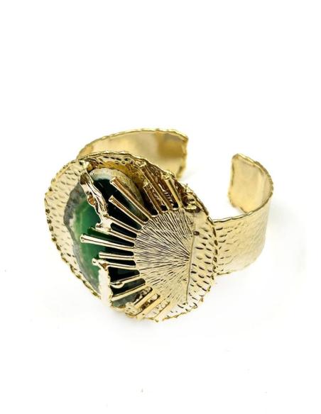 DORADOS BRAZALETES DE PIEDRAS VERDES DE DISEÑO ESTRELLADO PARA BODAS