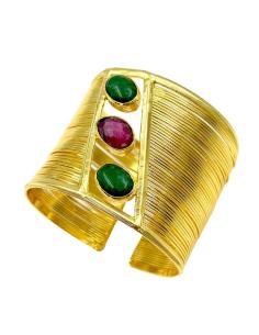 Imagen del producto BONITOS BRAZALETES DORADOS VERDES Y BUGAMBILIAS PARA BODAS Y EVENTOS