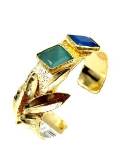 Imagen del producto PULSERAS MUJER DORADAS CON BONITAS PIEDRAS AZULES