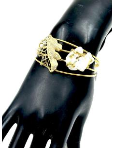 PULSERAS DE MUJER DORADAS CON PERLA ANACARADA 2
