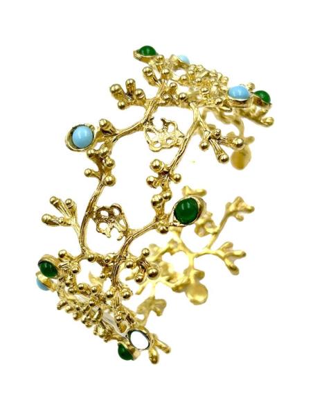 BRAZALETES ONLINE DE MUJER DORADOS VERDES Y AZULES