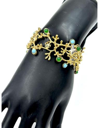BRAZALETES ONLINE DE MUJER DORADOS VERDES Y AZULES