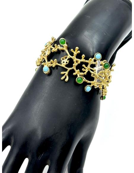 BRAZALETES ONLINE DE MUJER DORADOS VERDES Y AZULES
