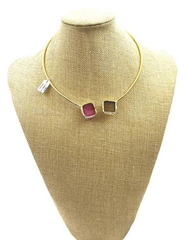 COLLARES DE PIEDRAS DRUSAS VINO Y VERDE OLIVA
