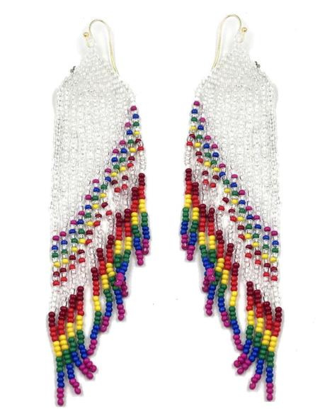 PENDIENTES ETNICOS Y TRIBALES CON FLECOS IDEAL PRIMAVERA VERANO