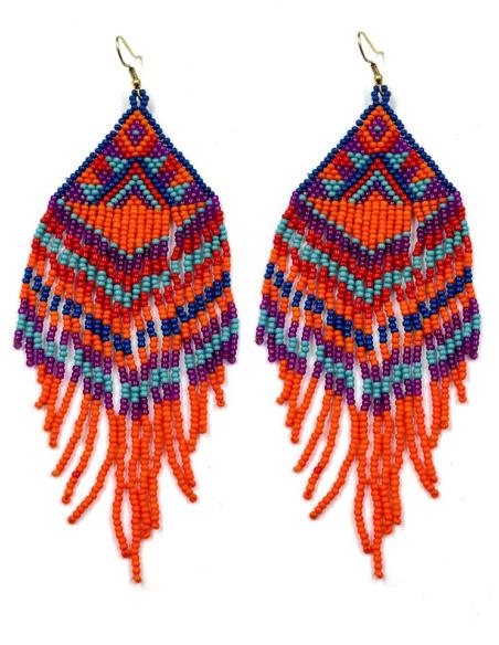 PENDIENTES IBIZA MUY ORIGINALES AZULES Y NARANJAS