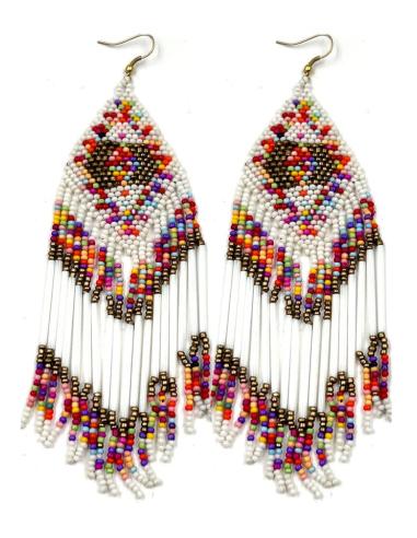 PENDIENTES LARGOS IBICENCOS CON FLECOS CHEROKEE