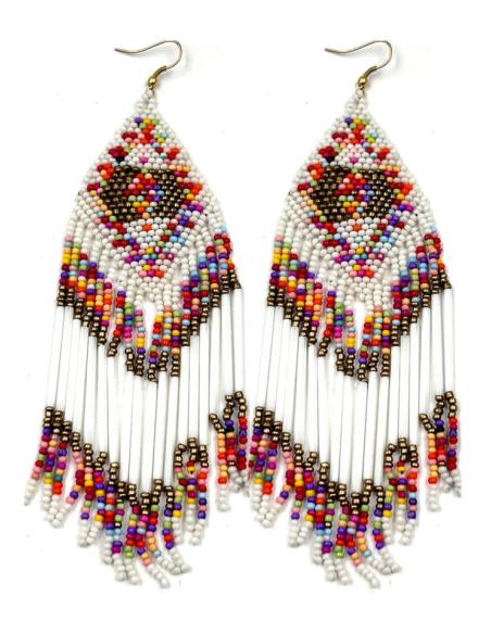PENDIENTES LARGOS IBICENCOS CON FLECOS CHEROKEE
