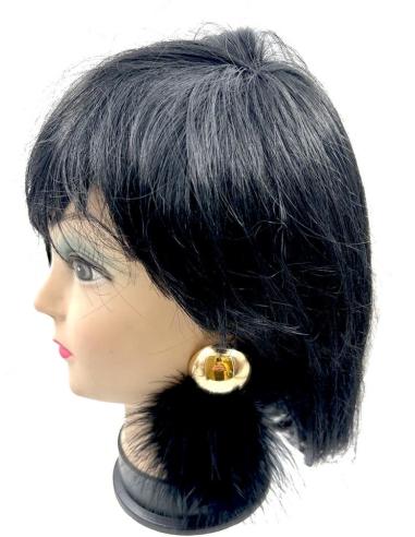 PENDIENTES FIESTA LARGOS NEGROS DE PLUMAS VAPOROSAS