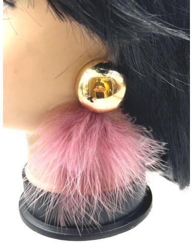 PENDIENTES DE PLUMAS ROSAS MAQUILLAJE PARA FIESTA Y BODAS