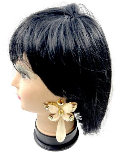 PENDIENTES MUJER LARGOS BLANCOS CON MARIPOSAS IDEALES PARA EL VERANO