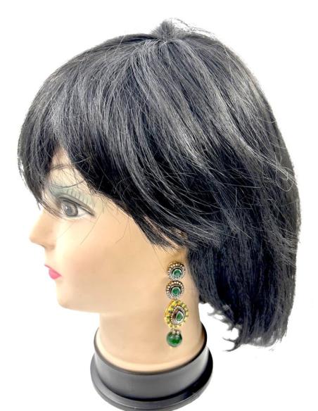 PENDIENTES LARGOS VERDES ESMERALDA JOYA ANTIGUA IDEAL PARA MADRINAS