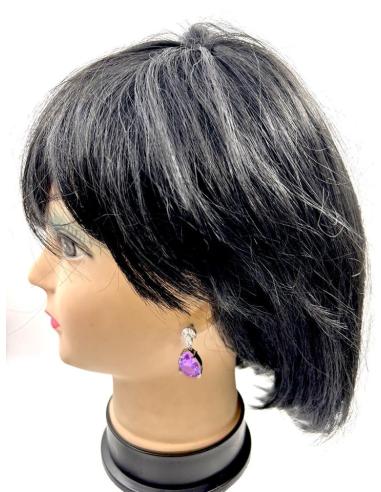 PENDIENTES BODA MORADO AMATISTA ESPECIAL BODAS