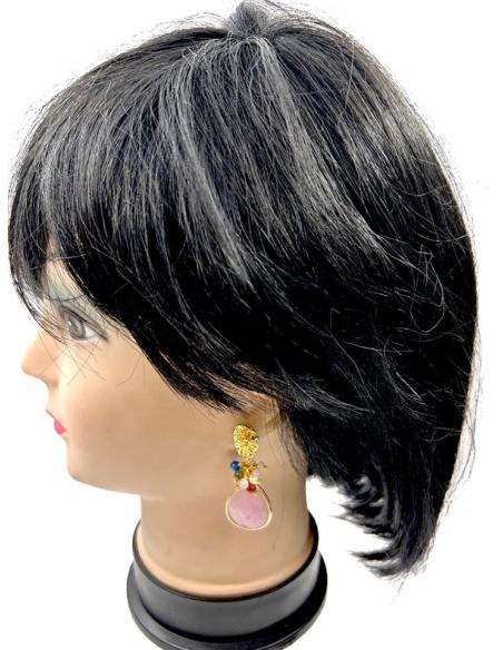 PENDIENTES ROSAS DE PIEDRA CON PERLAS PARA BODAS Y EVENTOS