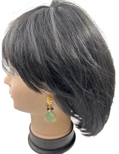 PENDIENTES VERDES DE PIEDRA CON PERLAS PARA BODAS Y EVENTOS