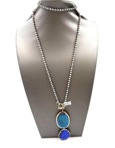 COLLARES LARGOS DE PIEDRAS EN TONOS AZULES