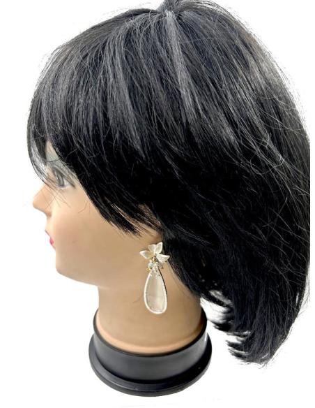 PENDIENTES BLANCOS Y PLATEADOS LARGOS DE PIEDRA VENTA ONLINE