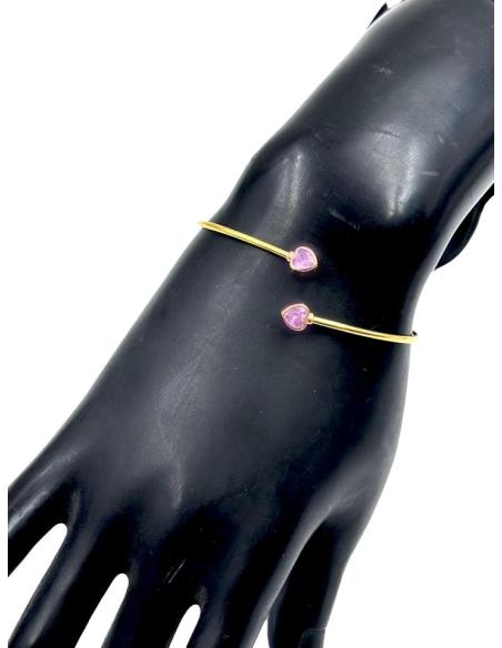 PULSERAS DORADAS FINITAS CON PEDRERIA DE COLOR