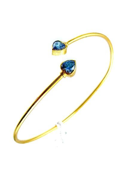 PULSERAS DORADAS FINITAS CON PEDRERIA DE COLOR