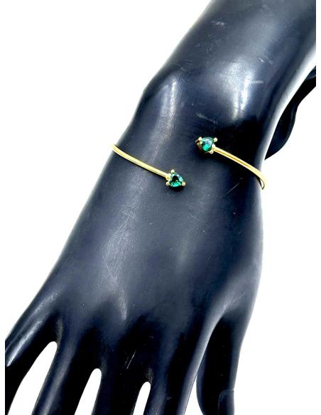 PULSERAS DORADAS FINITAS CON PEDRERIA DE COLOR