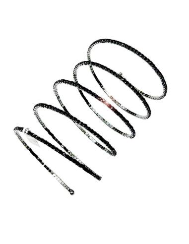 PULSERAS DE FIESTA NEGRAS CON CRISTAL BRILLO VARIOS ESTILOS EN UNO