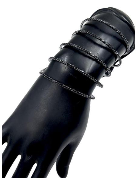 PULSERAS DE FIESTA NEGRAS CON CRISTAL BRILLO VARIOS ESTILOS EN UNO